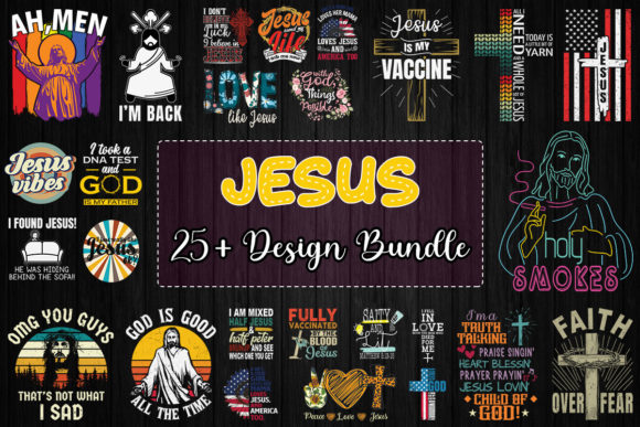 Jesus TShirt Design Bundle 25 Designs